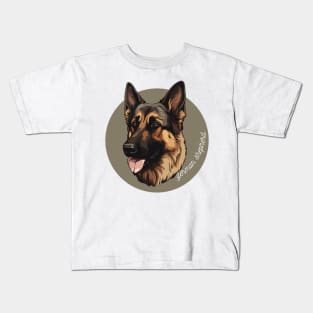 German Shepherd Dog Breed Cursive Graphic Kids T-Shirt